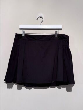 Athleta Pleated Skort Black Golf Tennis Athletic Women XL Pockets Casual Travel